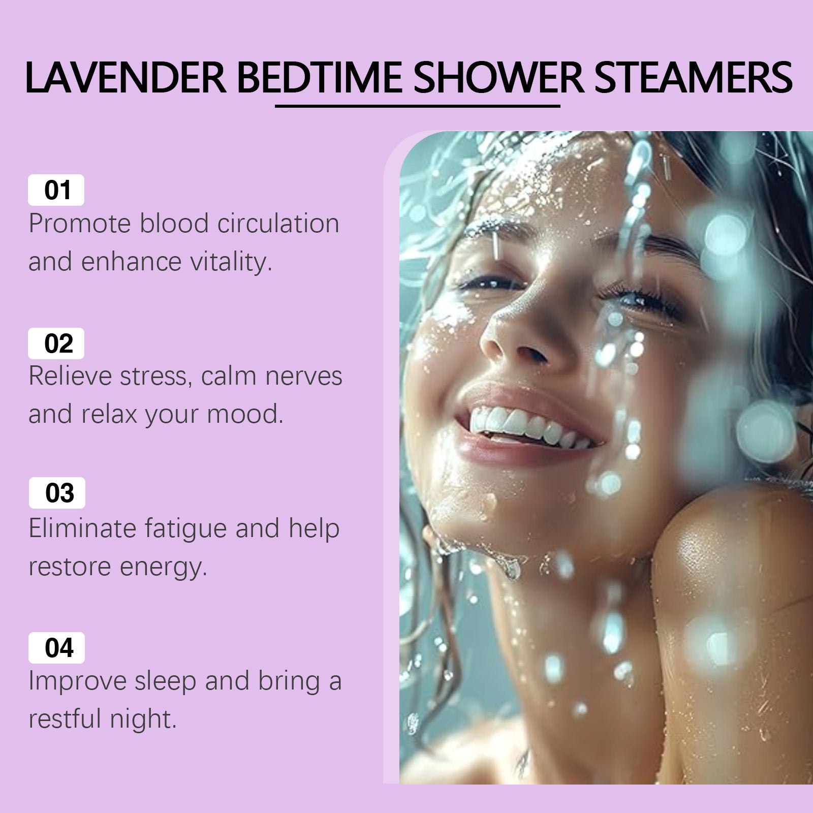 OceAura Lavender Shower Aromatherapy Tablets Relieve Physical Discomfort, Gently Cleanse And Moisturize The Skin, Leaving A Fresh Fragrance.