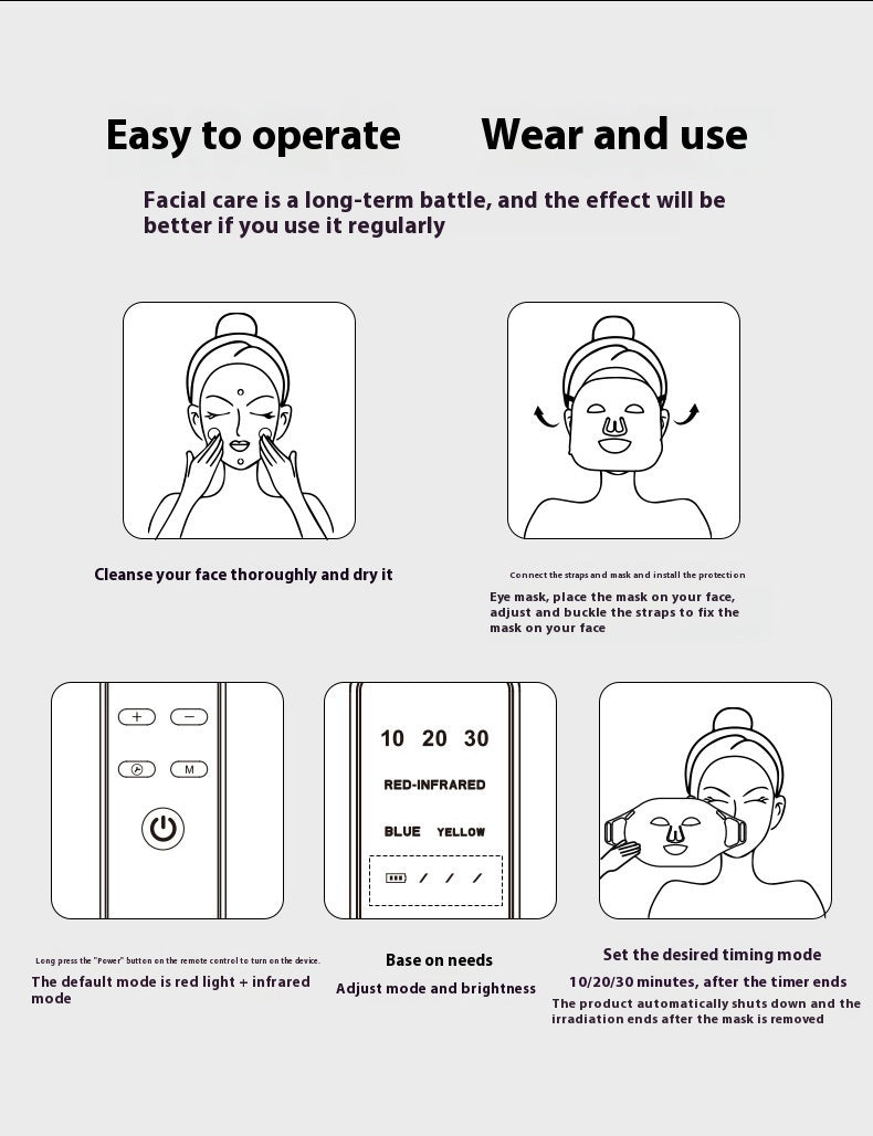 Red And Blue Everbright Bank Light Spectrum Mask Beauty Instrument