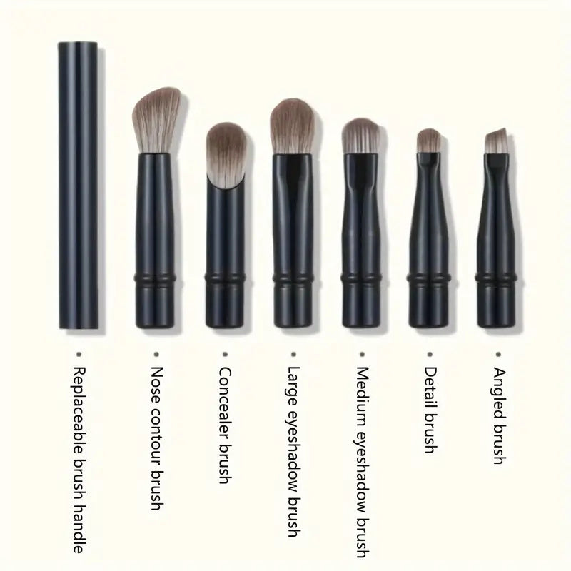 6Pcs Mini Travel Makeup Brushes Set With Box Portable Cosmetic Powder Foundation Blush Blending Concealer Make Up Brushes Set