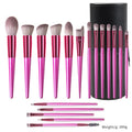 18 Champagne Makeup Brushes Suit High Quality Solid Wood Handle Beauty Tools