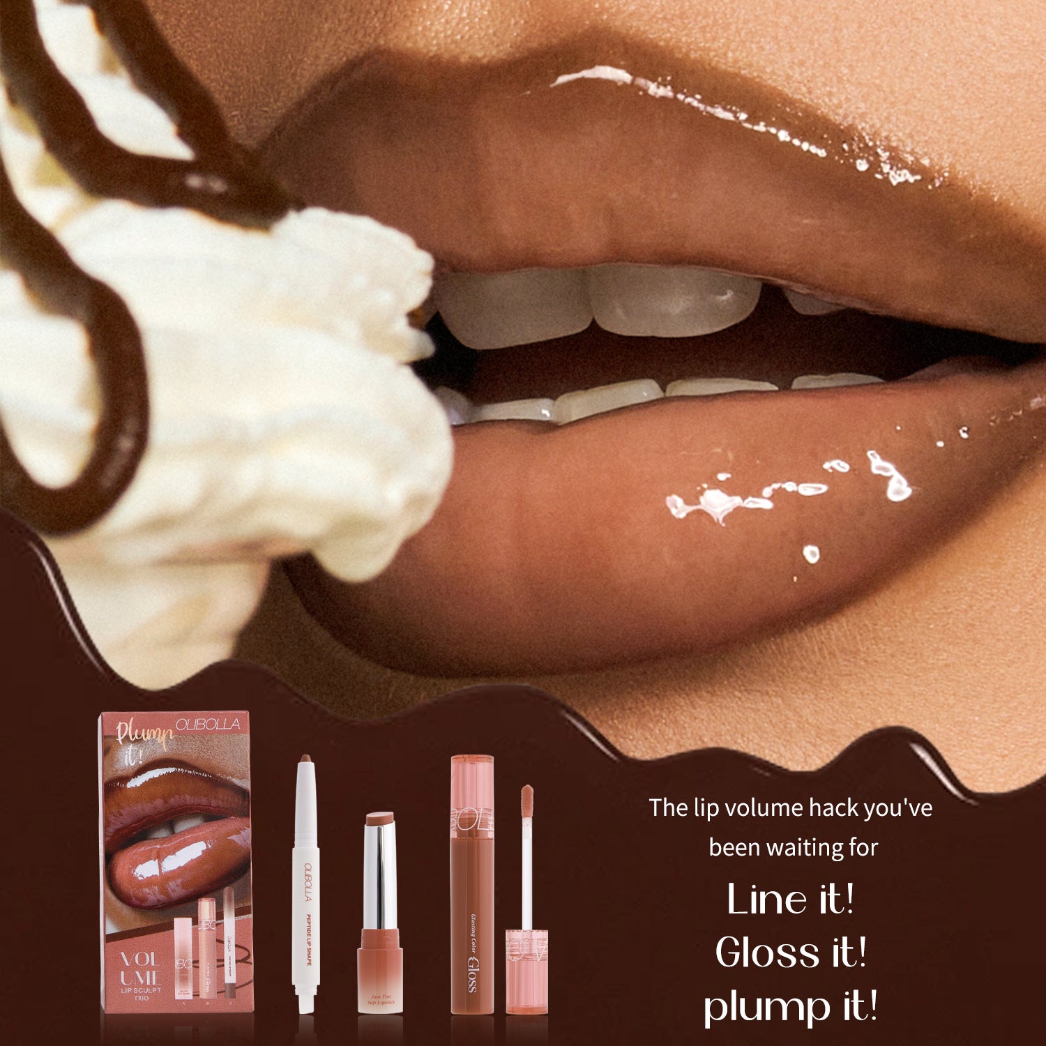 Makeup Set Eyeliner Dewy Lip Gloss