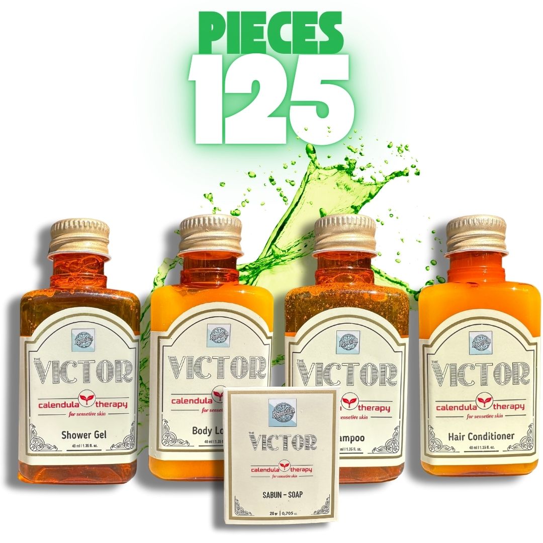 Roomsium Victor, Goji Berry Scented, Travel Size Toiletries Set For Hosts, Homes, Hotels, SPAs, Gift Shops