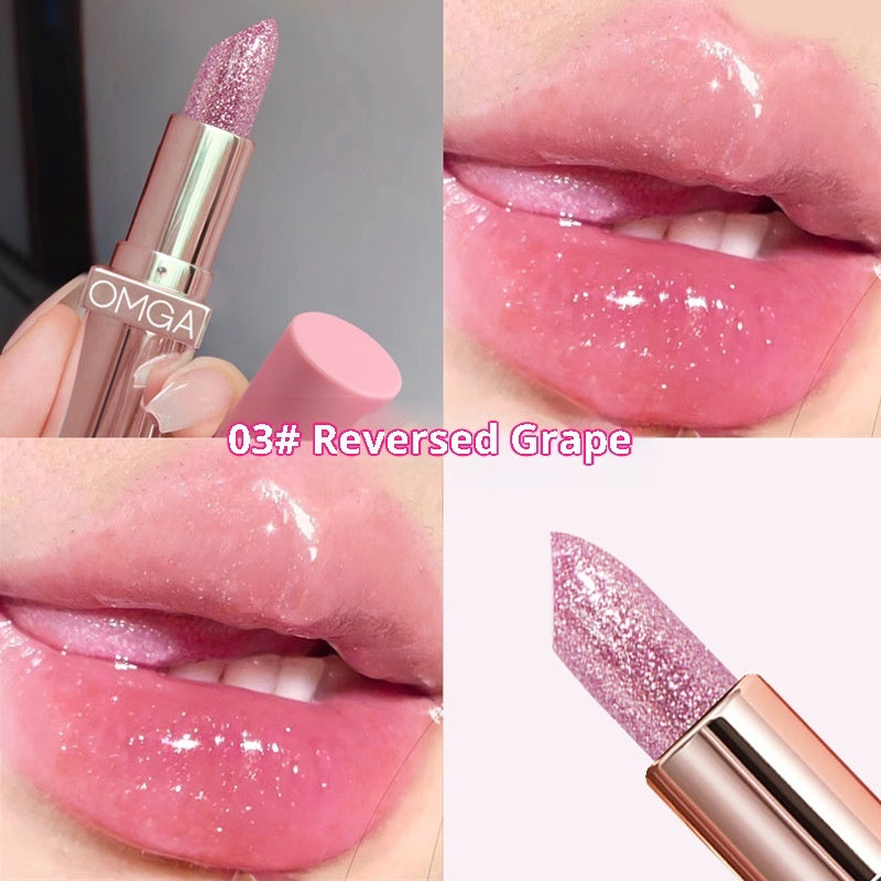 Bright Shiny Color-changing Lipstick Pearlescent Thin And Glittering