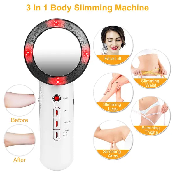 Ultrasonic Body Shaping Machine 3 In 1 Multifunctional EMS Infrared Massager Fat Remover For Belly Waist Leg Arm Skincare